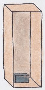 Leg een baksteen onderin