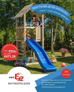 fungoo_speelhuisje_carol_1_met_blauwe_glijbaan_20%_korting_van_ee_buitenspeelgoed