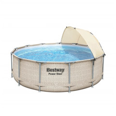 Bestway Power Steel zwembadset met zonnescherm Ø 396
