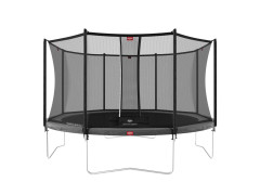 BERG_Favorit_380_trampoline_met_veiligheidsnet_Comfort_en_grijze_rand