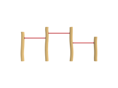 GreenPlay Robinia duikelrek driedubbel (3 rekstokken)
