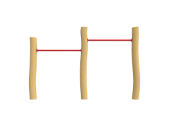 GreenPlay duikelrek dubbel - robinia palen met 2 duikelstangen