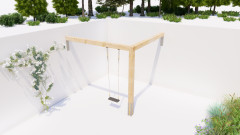 Modernplay douglas pergolaframe met schommel aan muur