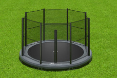 Akrobat Orbit Inground Trampoline 430 Antraciet, incl. veiligheidsnet