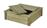 Houten zandbak met deksel vierkant (100 x 100 cm)