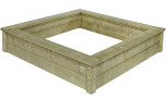Grote houten zandbak Talen (150x150 cm)