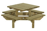 Vierkante kinderpicknicktafel met open instap Talen (125x125cm)