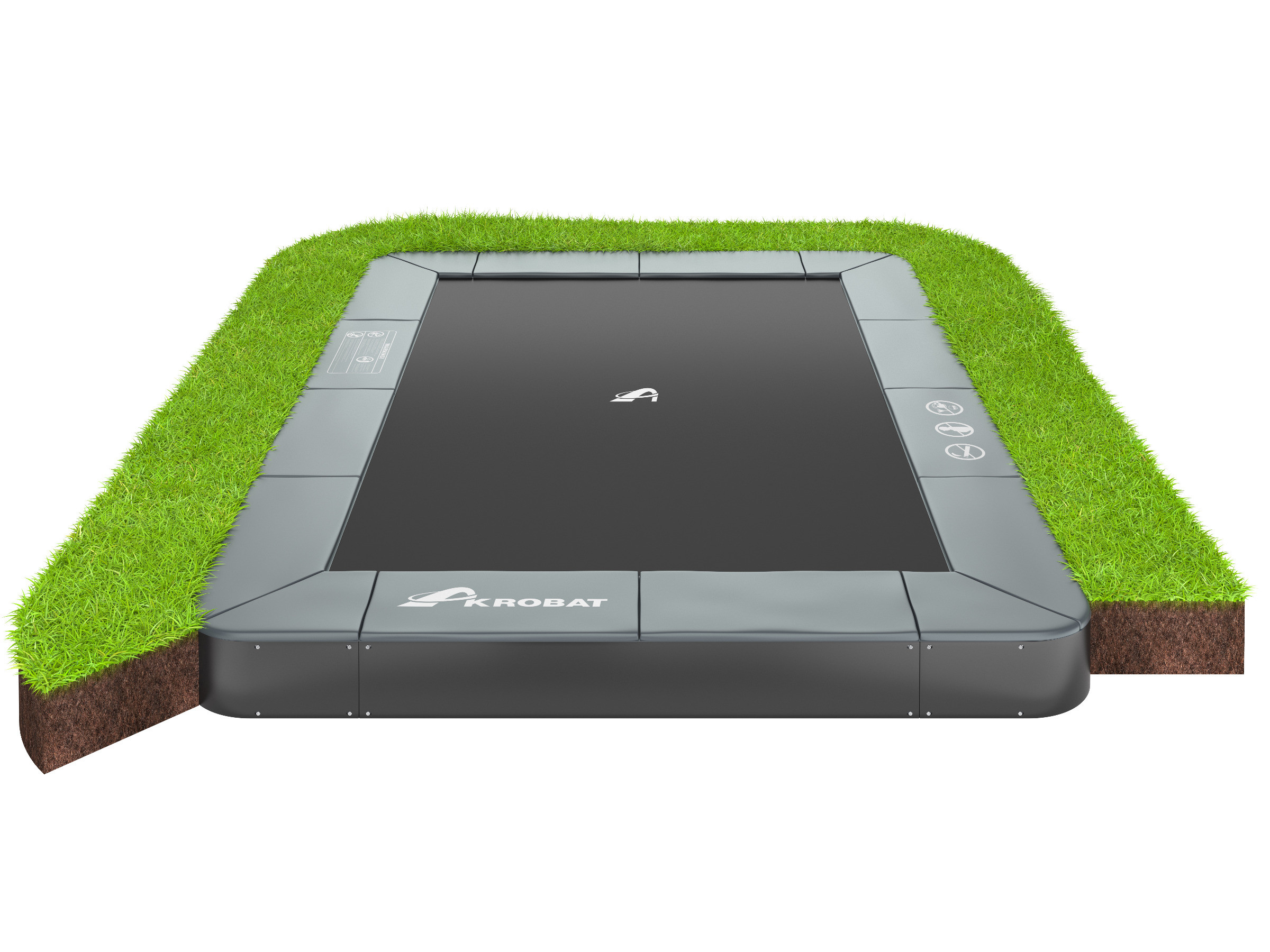 Akrobat Orbit Flat to the Ground trampoline 380x250 cm | Van Ee